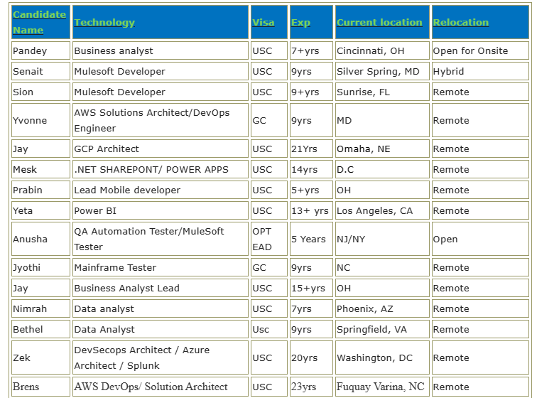 Business analyst hotlist