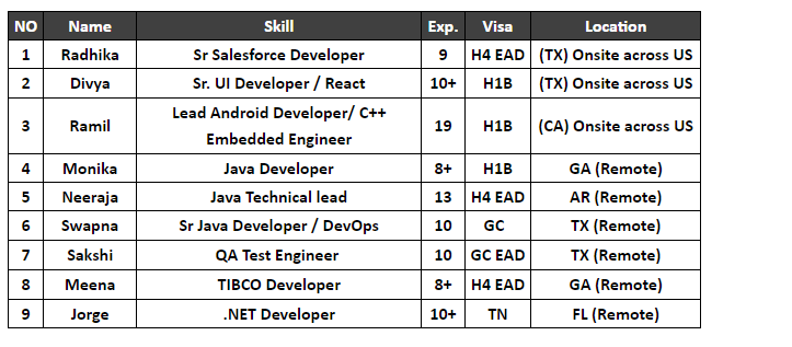 Sr Salesforce Developer Jobs hotlist,