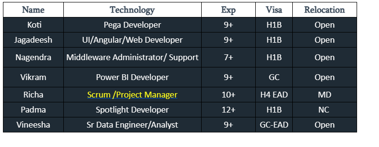 Project Manager c2c jobs hotlist