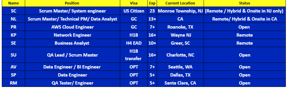 Business Analyst Hotlist