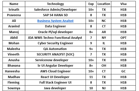 Business System Analyst Hotlist