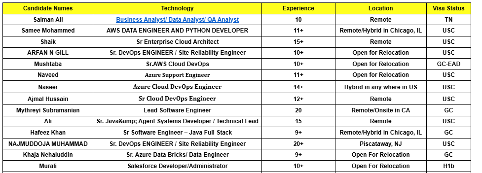Business Analyst Hotlist,