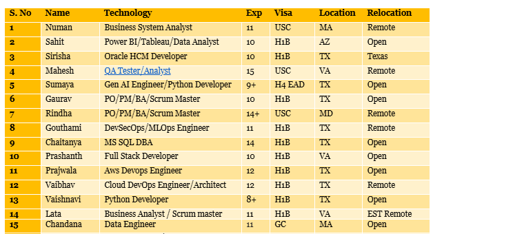 Business System Analyst Hotlist