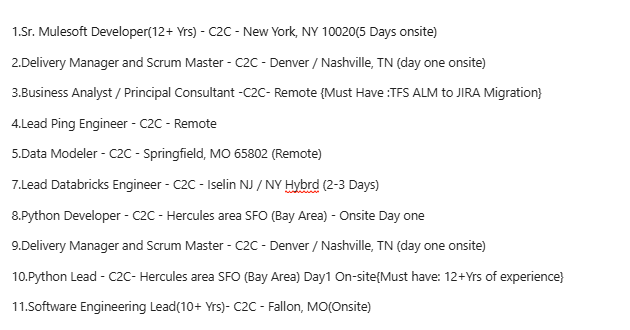 Sr. MuleSoft Developer hotlist
