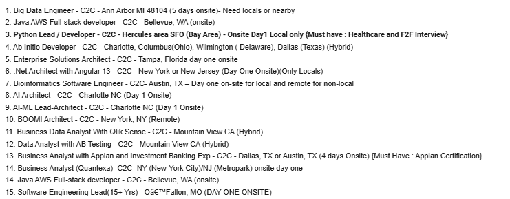 Big Data Engineer hotlist,