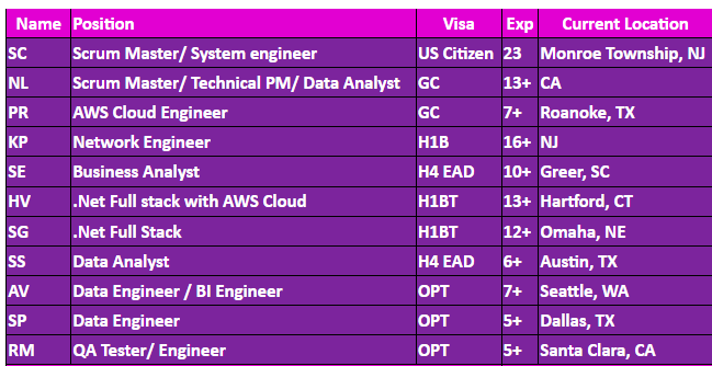 Business Analyst Hotlist,
