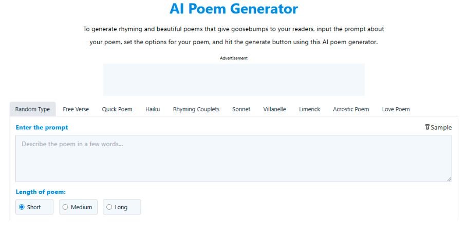 Free rhyming poem maker
