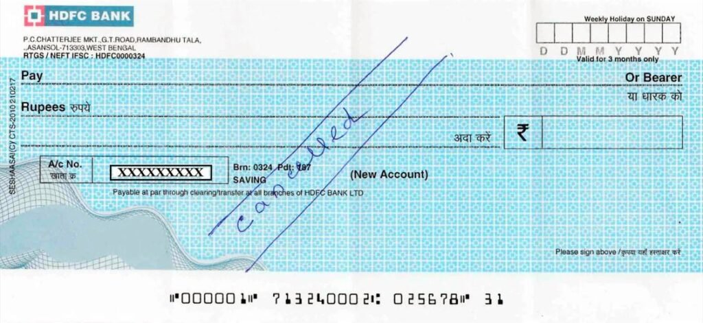 Canceled Check Example