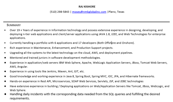 🚀Kishore – Sr Lead Java Developer | 19+ Years Experience | Plano, Texas ...