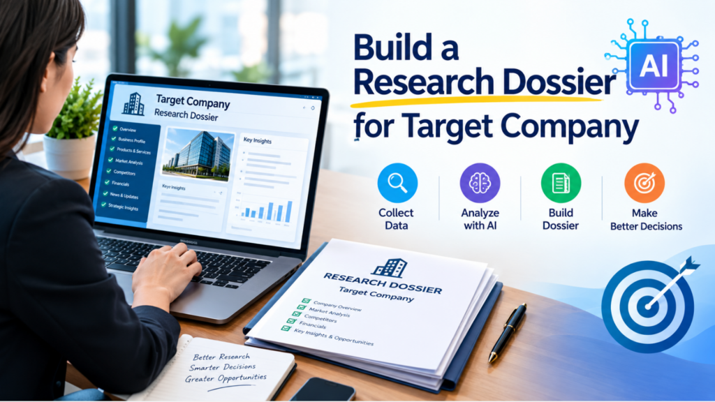 Build a research dossier for target company