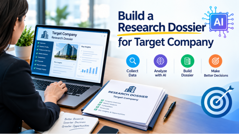 Build a research dossier for target company